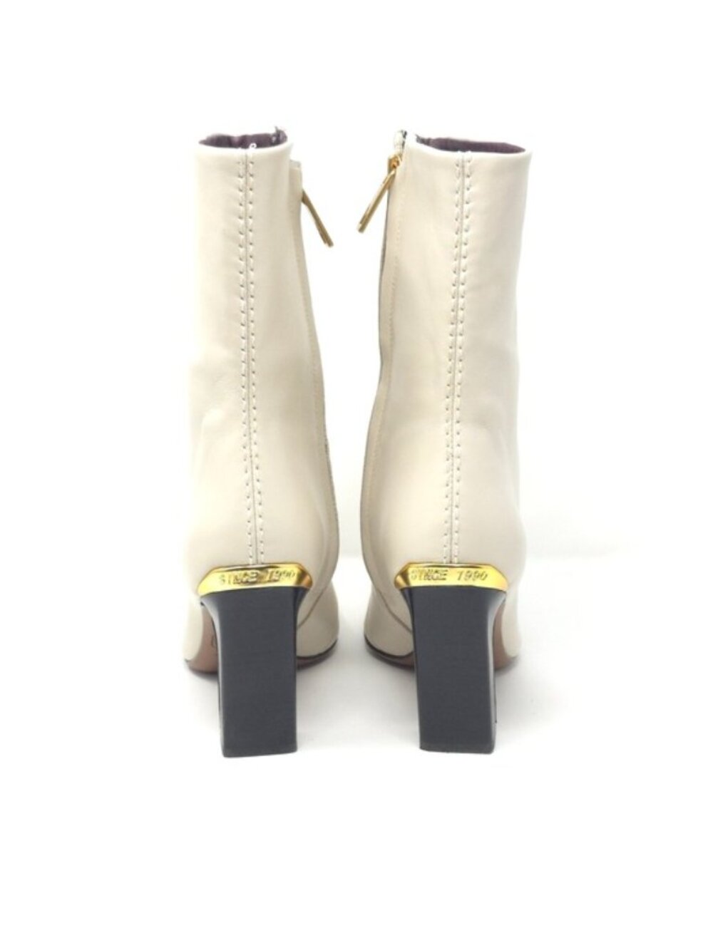 Franco Sarto Briar Snip Toe Heeled Ankle Boot Chalk White Leather 8 M - Picture 6 of 16